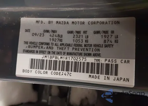 2024 Mazda Mazda3 2.5 S Carbon Edition z USA, uszkodzony, nr VIN JM1BPBLM1R1702575